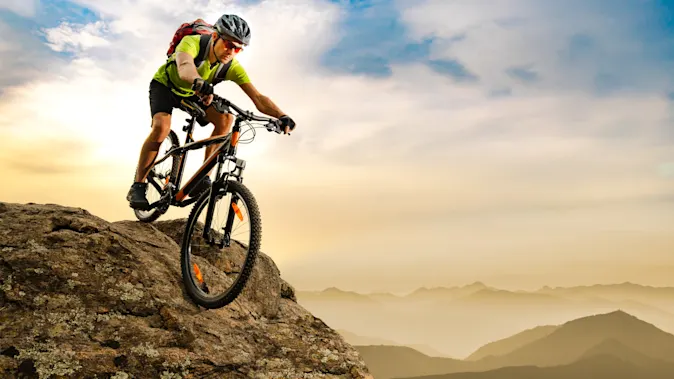 What do you call a mountain biker if his bicycle breaks? image
