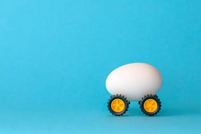  What kind of car do eggs drive? image