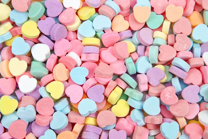 What kind of Valentine's Day candy is never on time? image