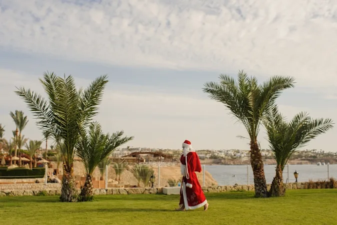 Why does Santa love to work in the garden? image