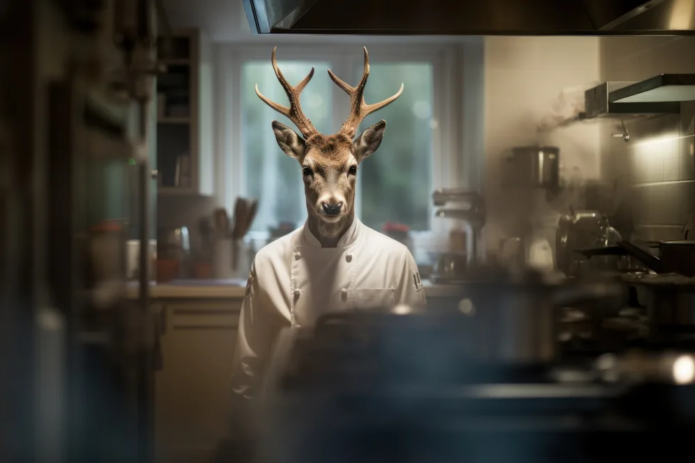 A Wild Lunch Date- Deer Makes Surprising Entrance at Local Eatery