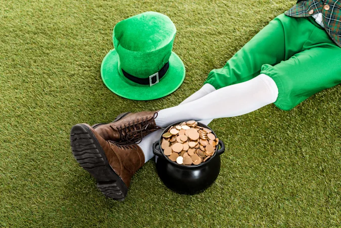 Why did the leprechaun walk out of the house? image