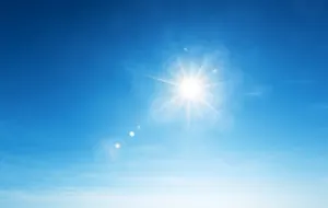 How does the sun listen to music? image