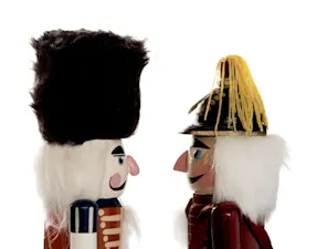 What does the Nutcracker say to his wife every night before bed? image