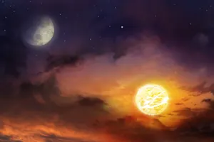 What does the sun say to the moon every day at sunset? image