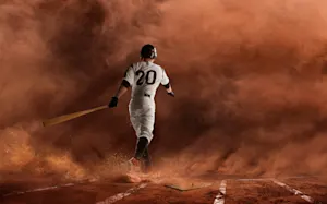 What instrument does a baseball player play in a band? image