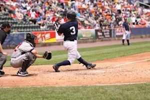 What runs around a baseball field but stays still at the same time? image