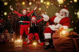 What was the slogan for Santa's Elves' new business? image