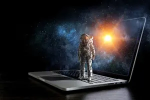 What's the astronauts favorite part of a computer? image