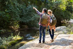 Where do hikers go for a drink after a long day out in the mountains? image