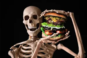 Why are skeletons always hungry? image