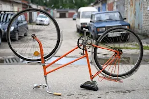 Why did he change his bike's tires? image