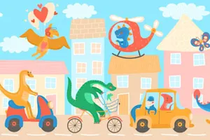 Why did the dinosaur cross the road? image