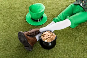 Why did the leprechaun walk out of the house? image