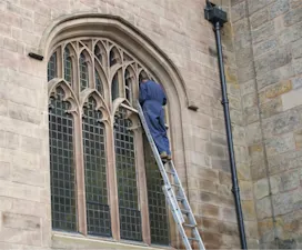 Why did the man bring a ladder to church? image