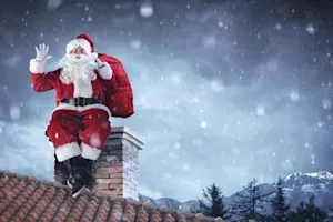 Why does Santa Claus go down the chimney on Christmas Eve? image